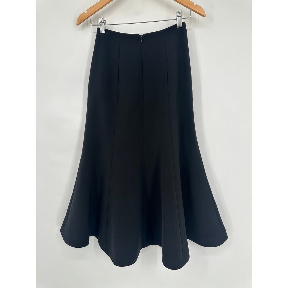 Club Monaco Fluted Midi Skirt Jupe High Waist A-Line Preppy Classic Black NWT - Picture 7 of 10